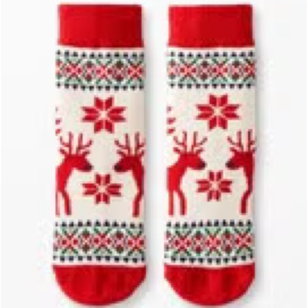 Hanna Andersson Red and White Reindeer Socks